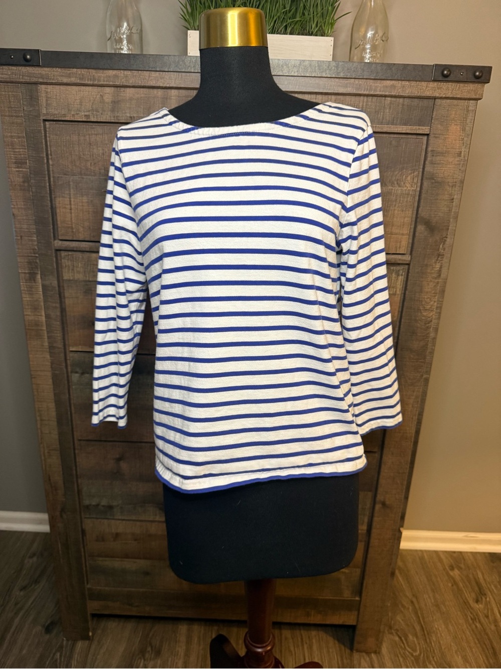 J.Crew Tie-Back Top in Striped Mariner Cloth. Size small